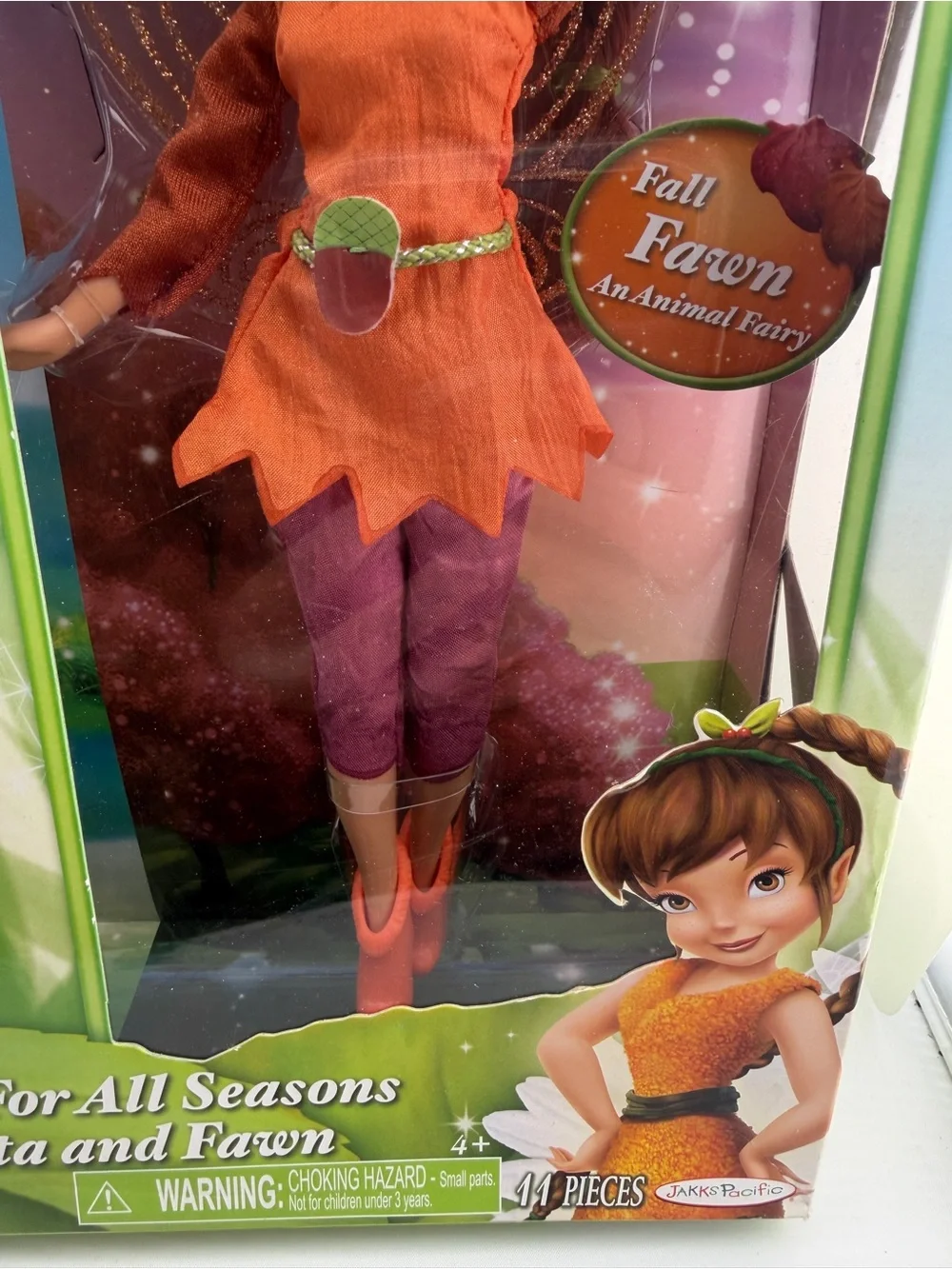 Disney Fairies For All Seasons Rosetta & Fawn Dolls 2 Pack NRFB Jakks 2011